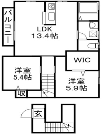 メゾンランジュ高野の物件間取画像